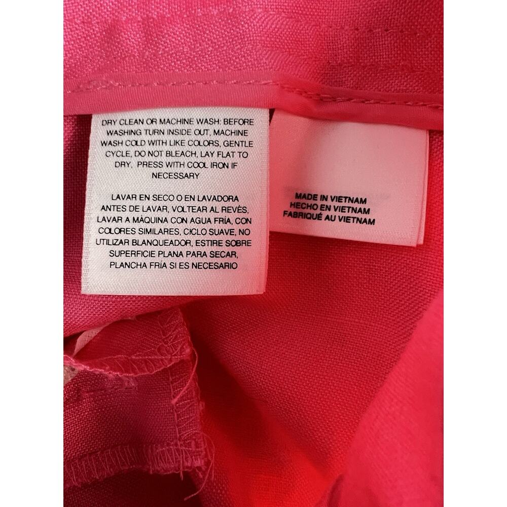 Anne Klein Women's Pink Linen Dress Pants Relaxed Straight 31" Inseam 14 - Picture 5 of 9
